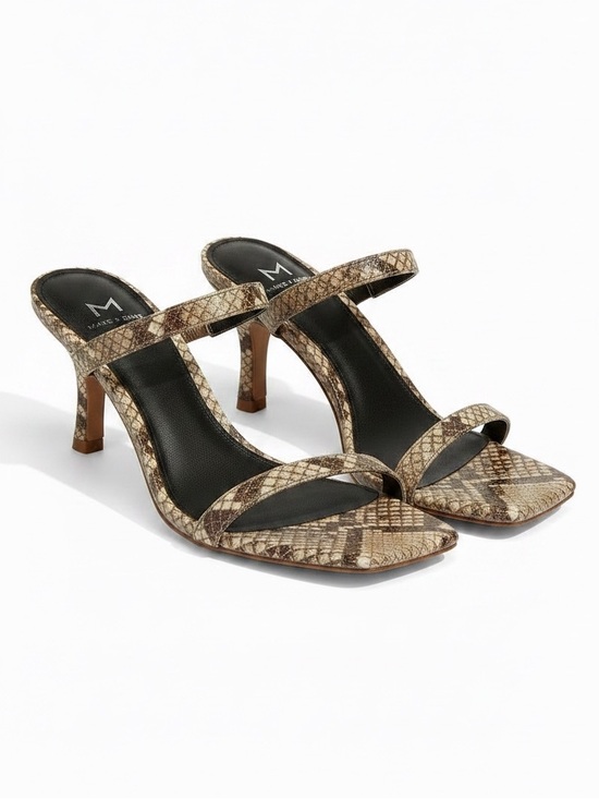 Marc Fisher Shoes - Marc Fisher Snakeskin Kitten Heel Sandals Open Toe Shoes Resortwear 9.5